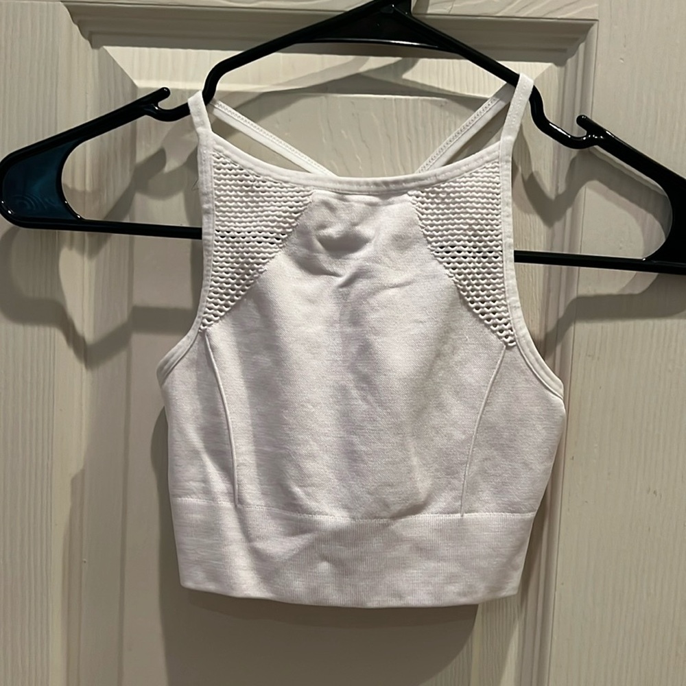 White Mesh Aerie Sports Bra